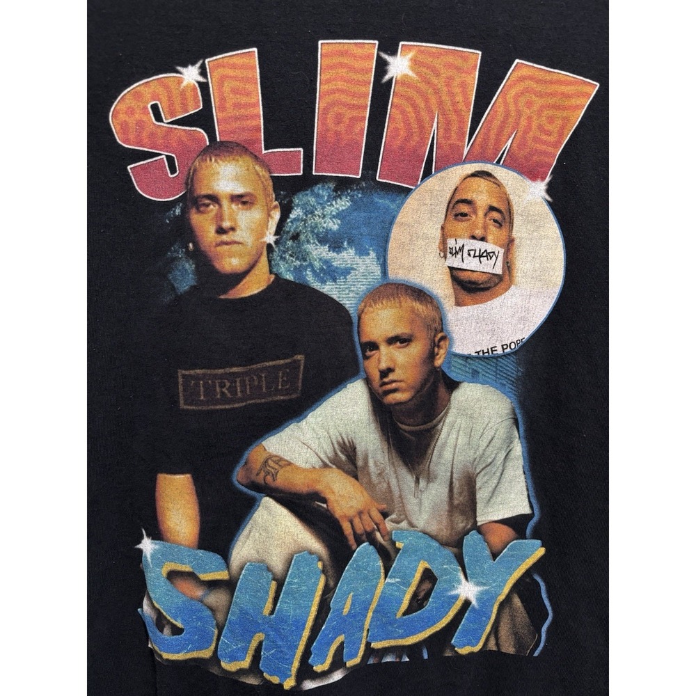 Eminem Shirt Rap Tee Real Slim Shady Hip Hop Black Ghetto Fabulous Vintage Retro